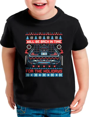 Produktbild von style3 Back in Time Kinder T-Shirt xmas weihnachten weihnachtspullover pulli ugly sweater strick