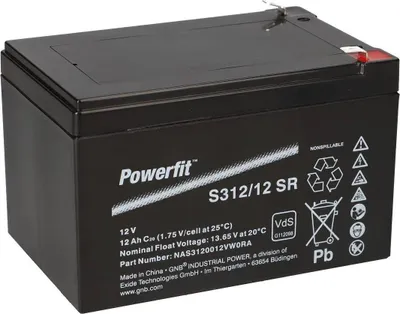 Obrázok produktu pre Exide Powerfit olovená batéria AGM 12 V 12 Ah S312/12 SR