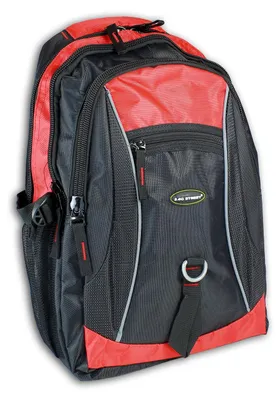 Produktbild von Bag Street Herren Damen Rucksack Sporttasche Nylon schwarz rot 31x20x45 OTJ6540R