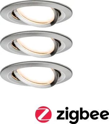 Image de Paulmann Bundle luminaire encastré Nova Coin fer brossé