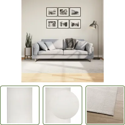 Image de The Living Store Tapis IZA à poil court look scandinave Crème 160x230 cm