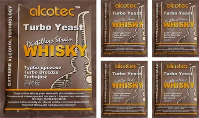 Produktbild von AlcoTec Turbohefe Whisky + GA Enzym Alkohol Gärhefe Hefe Brennhefe, 5 Stück