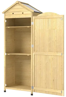 Productafbeelding van Outsunny tuinkast van hout, extra hoge berging voor tuingereedschap met verstelbare planken