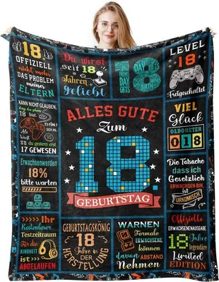 Zdjęcie produktu dla Dekoracja na 18. urodziny, 150 x 130 cm, prezent dla chłopca