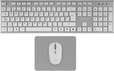 Image de Tacens 6ZENITHWES, Sans fil, RF Wireless, Membrane Key Switch, QWERTY, Argent, Blanc, Souris incluse