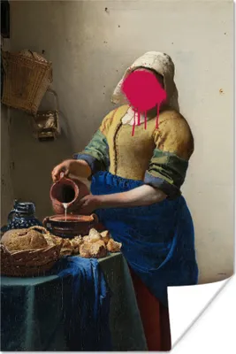 Produktbild von MuchoWow® Poster Milchmädchen - Johannes Vermeer - Rosa 40x60 cm - Plakate für die Wand - Poster Babyzimmer