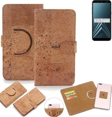 Produktbild von K-S-Trade Handy Hülle Schutz Hülle kompatibel mit Samsung Galaxy A6 (2018) Handyhülle Schutzhülle Korkhülle Kork-Hülle 1x