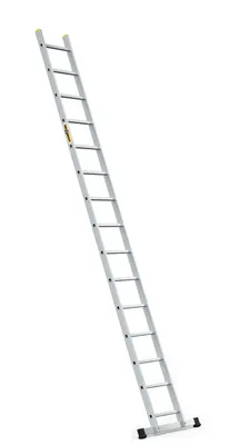 Produktbild von Drabest | Leiter -  Aufstiegsleiter - 15 Sprossen - Tragfähigkeit 150 kg - Aluleiter 1x15 Stufen - Professionelle Anlegeleiter