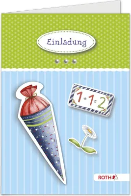 Produktbild von Roth 679560 Einladung Bastelset Schulanfang - 4 Stück, blau
