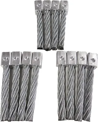 Three groups of metal wire brush replacement heads arranged on a white background.
