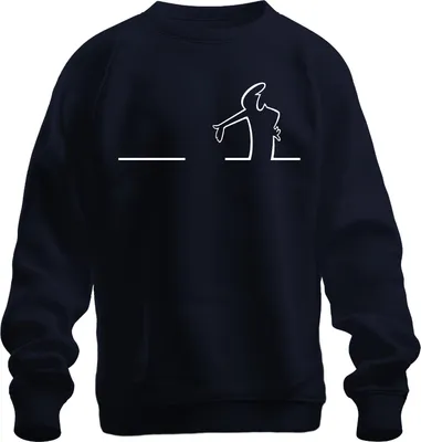 Produktbild von Balum La Linea Lui Osvaldo Cavandoli Cartoon Balum Balum Uni Sweatshirt Pullover, Navy, L