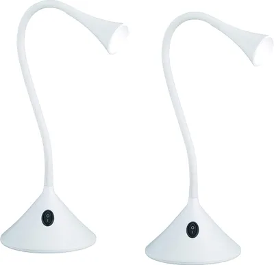 Produktbild von 2er SET flexible 2in1 Tischleuchte & Wandleuchte biegsam Weiß für Schreibtisch