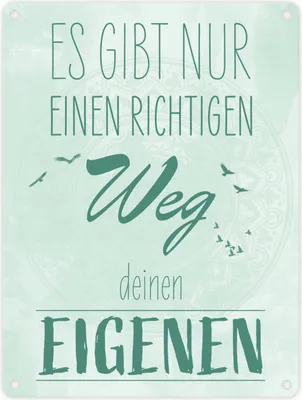 Produktbild von Es gibt nur einen richtigen Weg - Deinen Eigenen Metallschild in 15x20 cm in