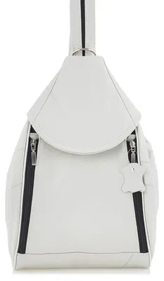 Produktbild von Belveder Damen Rucksack, echter Leder, eleganter Lederrucksack, Umhängetasche, Cityrucksack, Freizeitrucksack, Weiß, Modell Rene04