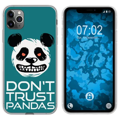 Produktbild von PhoneNatic Case kompatibel mit Apple iPhone 11 Pro Silikon-Hülle Crazy Animals Panda M2