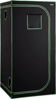 Obrázok produktu pre Vnútorný pestovateľský stan, 100 x 100 x 200 cm, 600D vysoko reflexný Mylar, vnútorný stan na rastliny s pozorovacím okienkom, podlahovou vaničkou a zipsom, odolné pestovateľské stany na ovocie, kvety a zeleninu