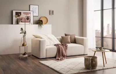 Produktbild von DOMO Collection Sofa 800013, 2-Sitzer , rechteckig, gepolsterte Rückenlehne, Modul-Element, Couch, Couchgarnitur, 216 x 108 x 69 (BxTxH), natur
