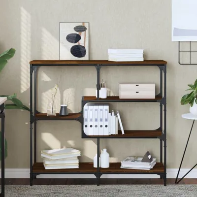 Zdjęcie produktu dla Stolik konsolowy, wąski stolik do przedpokoju, wymiary: 103 x 32 x 95 cm, imitacja drewna dębowego