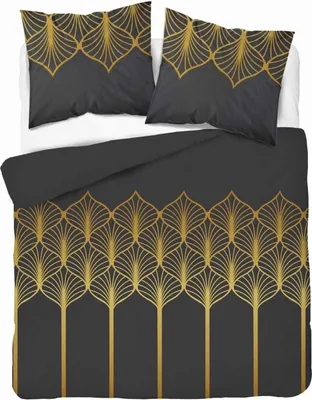 Produktbild von Bettwäsche, Satinbettwäsche, hohe Qualität 200x220 5225a Schwarze, goldene Accessoires