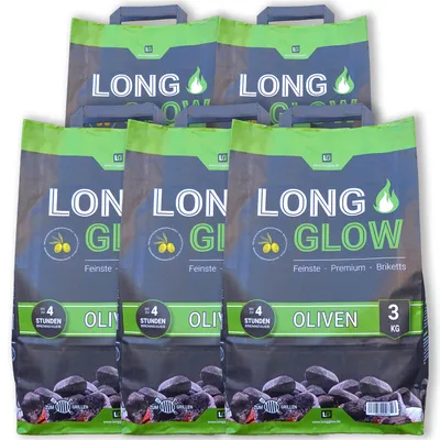 Produktbild von Long Glow Olive 15 kg Premium Grillbriketts |  Spain