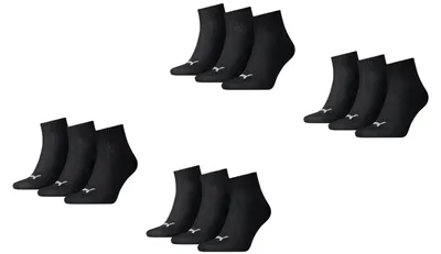 Obrázok produktu pre Puma Quarter Socken, balenie 12 párov, čierna farba: veľkosť 35-38