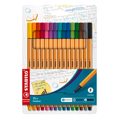 Immagine prodotto di Fineliner - STABILO punta 88 - confezione da 15 - colori standard