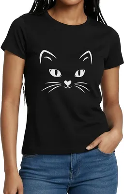 Produktbild von Spreadshirt Katze Gesicht Fasching Kostüm Idee Frauen T-Shirt, XXL, Schwarz