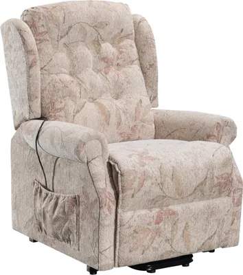 Produktbild von abc HOME | Sessel | Textilstoff | Blumenmuster | Fernbedienung | elektrisch | Aufstehfunktion | Liegefunktion