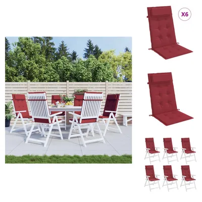 Produktbild von vidaXL Hochlehner-Auflagen 6 Stk. Weinrot Oxford-Gewebe - Sitzpolster