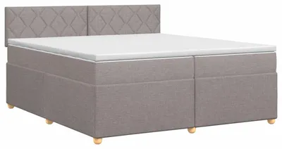 Immagine prodotto di Letto a molle con materasso Taupe 200 x 200 cm in tessuto