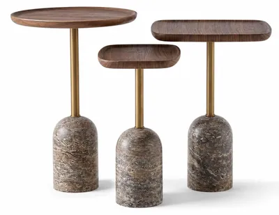 Immagine prodotto di 3 tavolini laterali, stile moderno, colore marrone, nuovi, pratici e comodi, ideali per il soggiorno