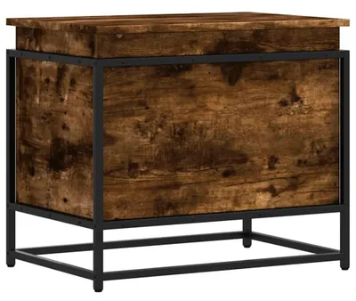 Productafbeelding van Kist met Deksel van Hout en Metalen Frame 60 x 40 x 51,5 cm