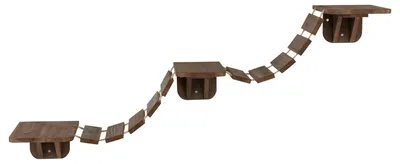 Image de TRIXIE, pont pour chats, support mural, avec TROIS plateformes reliées par un pont, couleur marron