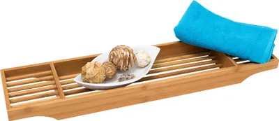 Produktbild von relaxdays Bambus Badewannenablage mit 3 Fächern