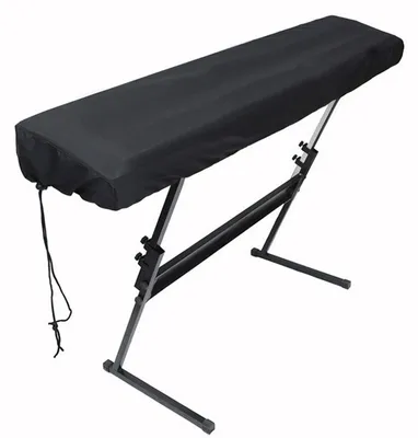 Productafbeelding van Pianohoes - 88 toetsen - 134 x 32 x 12 cm - Zwart - Voor keyboard en piano