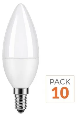 Produktbild von 10er-Pack – LED-Glühbirne E14 4,8 W C37 – Neutralweiß 4000 K – 5500 K