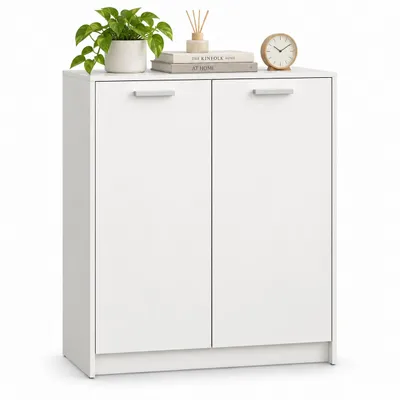 Obrázek produktu pro Kancelářská dvoudveřová stojící skříň bílá loft 108 cm