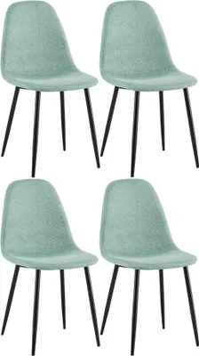 Produktbild von CLP 4er Set Esszimmerstühle Napier gepolstert bis 150 kg belastbar hellgrün Material Stoff