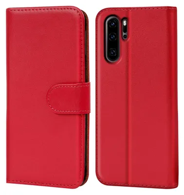 Produktbild von Conie Klapp Tasche für Huawei P30 Pro Kartenfach Rundumschutz Hülle in Rot