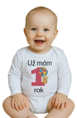 Immagine prodotto di Body stampato "New Baby" - "Ho 1 anno" - rosa, taglia 80 (9-12 mesi)