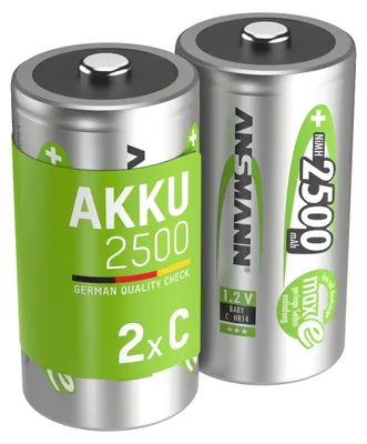 Produktbild von Ansmann 5030912, C / HR14, Nickel-Metallhydrid (NiMH), 1,2 V, 2500 mAh, Silber, 130 mm