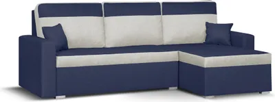 Produktbild von ASTO3 Ecksofa mit Schlaffunktion - Marineblau/Creme
