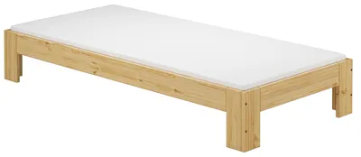 Produktbild von Futon, Einzel Bett 90 x 200 cm Kiefer massiv Zubehör wählbar V-60.67-09Rollrost und Matratze inkl.