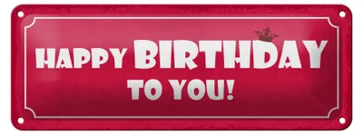 Produktbild von Blechschild Spruch 27x10cm Happy Birthday to you Dekoration