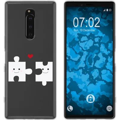 Produktbild von PhoneNatic Case kompatibel mit Sony Xperia 1 Silikon-Hülle in Love Beziehung M1