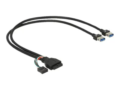 Immagine prodotto di Delock Kabel USB 3.0 Pfostenbuchse + USB 2.0 Pfostenbuchse > 2 x USB 3.0 A Buchse 45 cm
