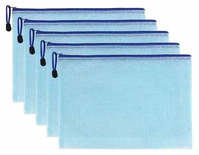 Zdjęcie produktu dla Przezroczyste niebieskie koszulki na dokumenty A4 z PVC, opakowanie 5 sztuk