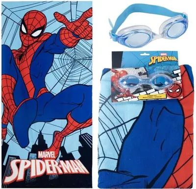 Image de Serviette de plage Spider-Man bleu foncé
