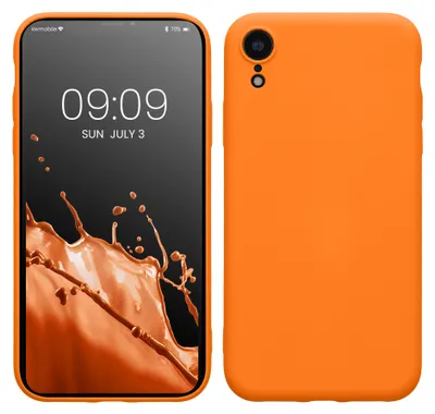 Produktbild von kwmobile Hülle kompatibel mit Apple iPhone XR Hülle - gummierte TPU Silikon Handyhülle - Schutzhülle für kabelloses Laden - Case in Fruity Orange