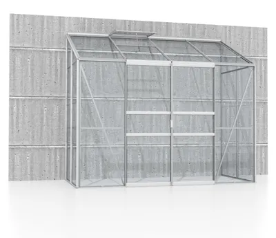 Produktbild von Vitavia Anlehn-Gewächshaus "Styx 3300" aluminium eloxiert 3,3 m² 3 mm ESG